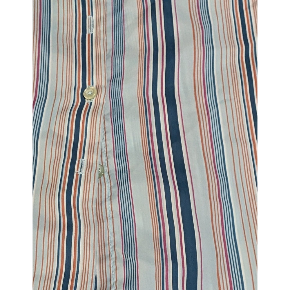 JH Collectibles Button Down Shirt Womens 14/16 Blue Multi Striped Vintage Blouse - Picture 2 of 5